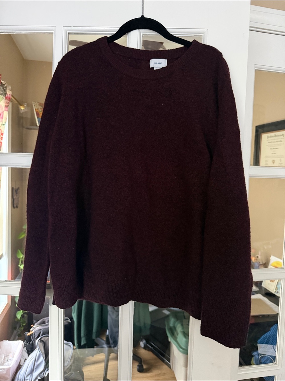 Women’s Crewneck Sweater in Dark Burgundy